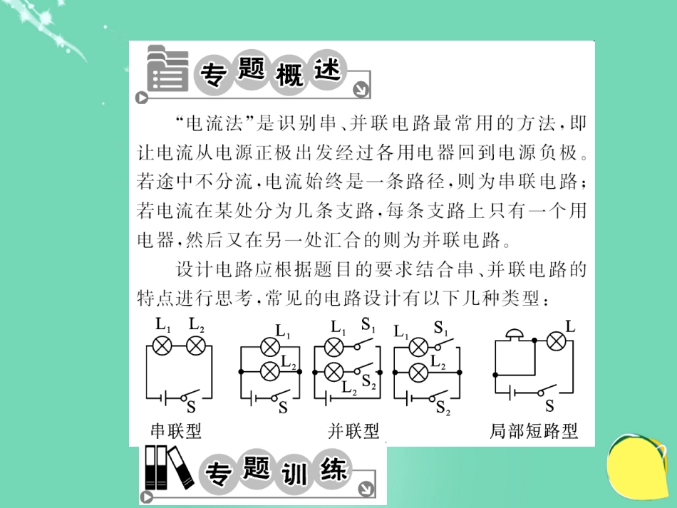 九年级物理全册 第15章 电流和电路 专题五 串、并联电路的识别与设计课件 （新版）新人教版_第2页