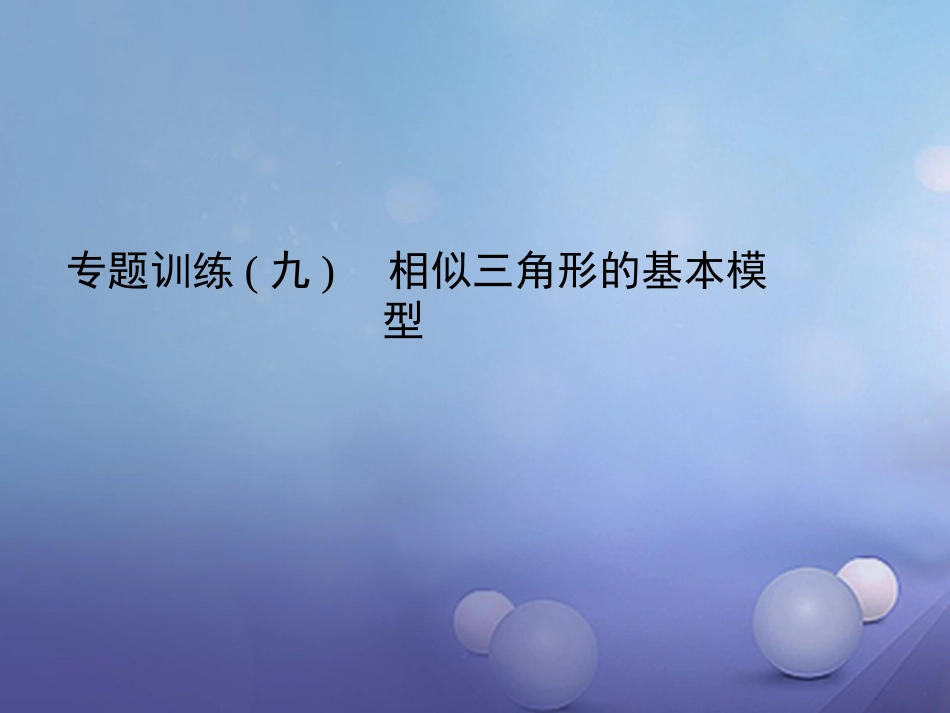 九级数学上册 专题训练9 相似三角形的基本原理课件 （新版）新人教版_第1页