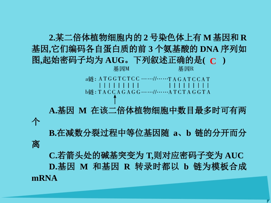 届高考高考生物一轮复习 单元同步测试卷（九）基因的表达课件 新人教版必修_第3页