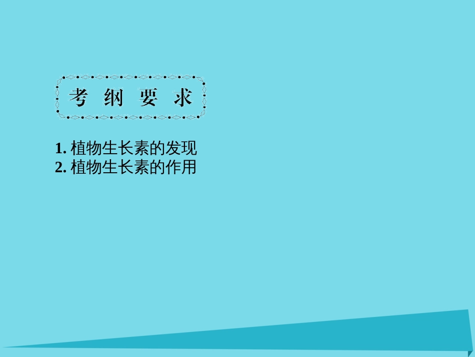 届高考高考生物一轮复习 第三章 植物的激素调节（第三十五课时）第1、2节 植物生长素的发现、生长素的生理作用课件 新人教版必修_第3页