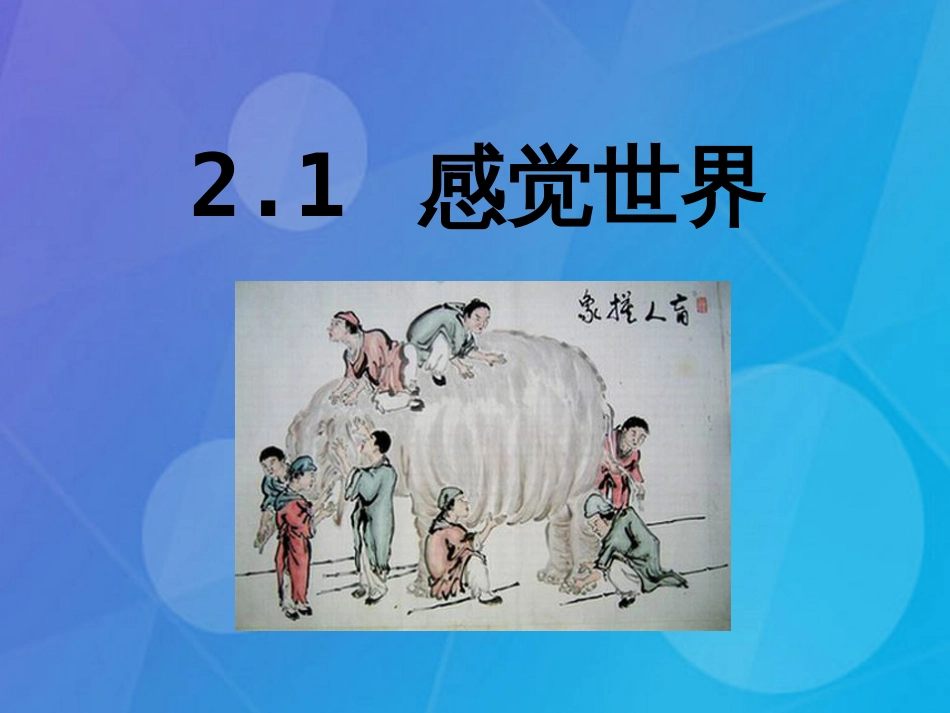 七年级科学下册 2.1《感觉世界》课件3 浙教版_第1页
