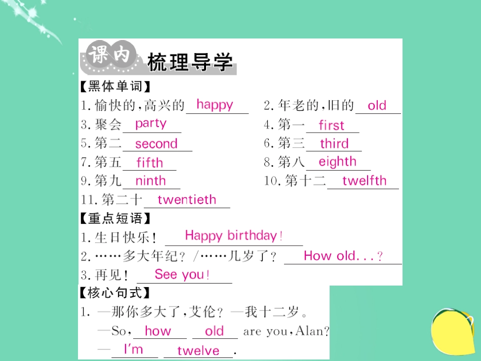 七年级英语上册 Unit 8 When is your birthday（第2课时）课件 （新版）人教新目标版_第2页