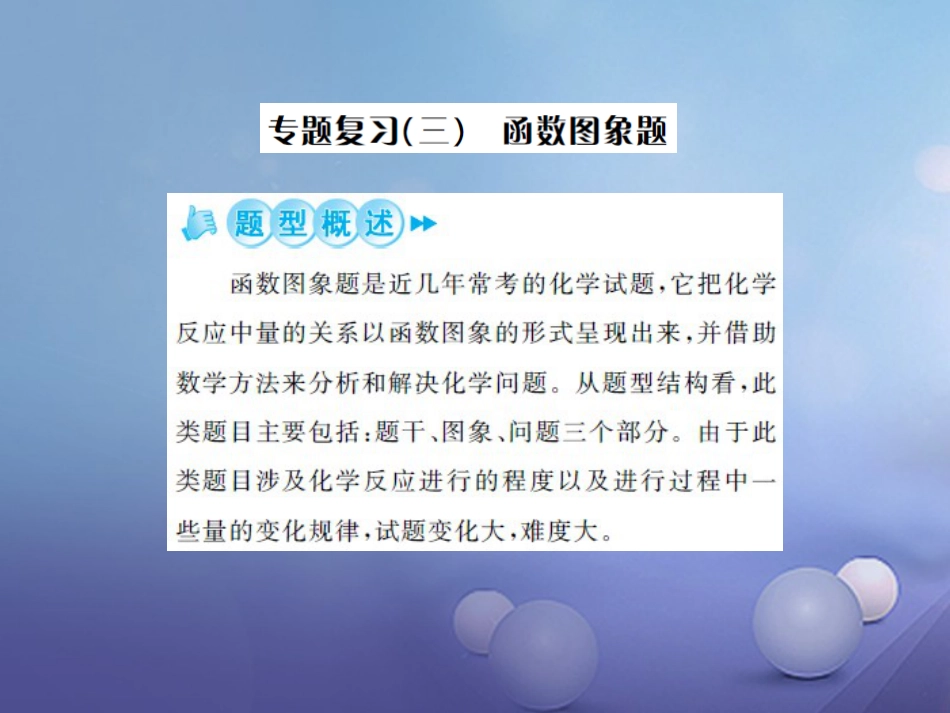 中考化学总复习 第二篇 专题突破 提升能力 专题复习（三）函数图像题课件_第1页