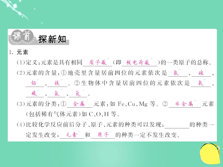 九年级化学上册 第3单元 物质构成的奥秘 课题3 元素 第1课时 元素及元素符号课件 （新版）新人教版_第3页