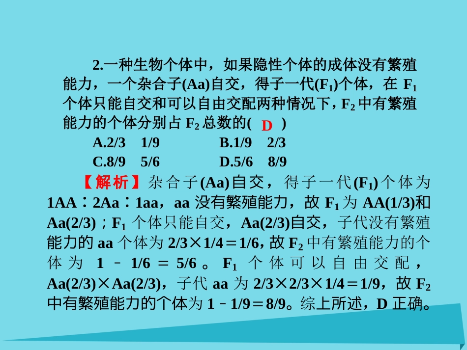 届高考高考生物一轮复习 单元同步测试卷（六）遗传因子的发现课件 新人教版必修_第3页