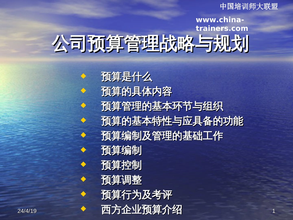 公司预算管理战略与规划[共20页]_第1页