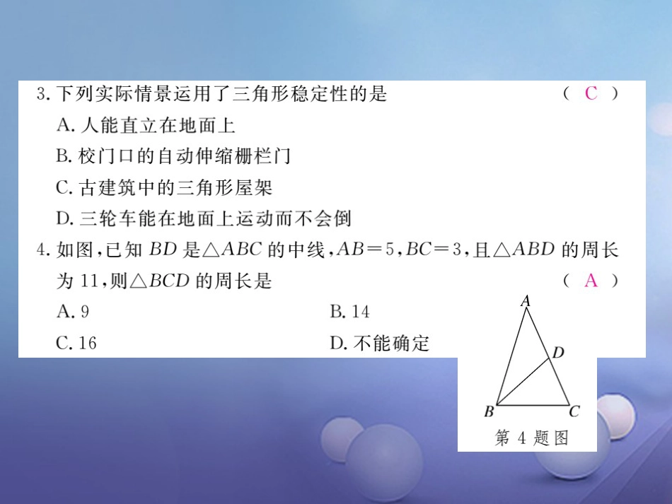 八级数学上册  三角形检测卷课件 （新版）新人教版_第3页
