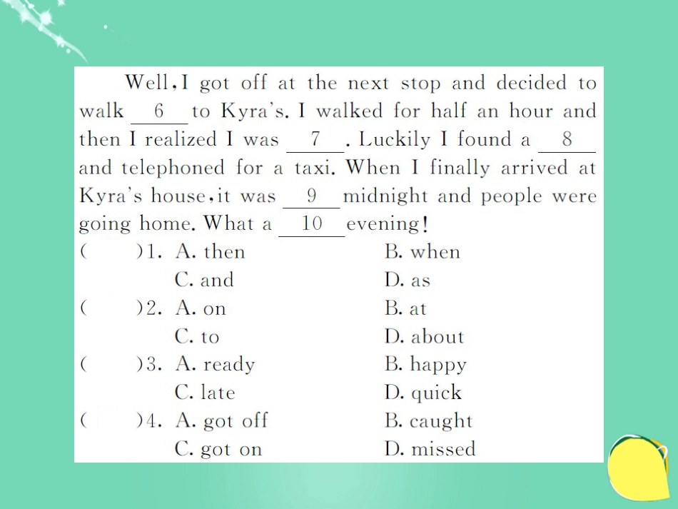 九年级英语全册 Unit 12 Life is full of the unexpected Section A阅读提升课件 （新版）人教新目标版_第2页