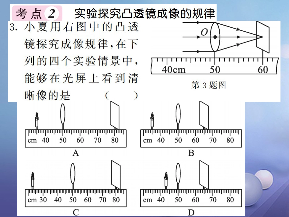 八年级物理上册 第五章 透镜及其应用单元小结 易错专攻课件 （新版）新人教版_第3页