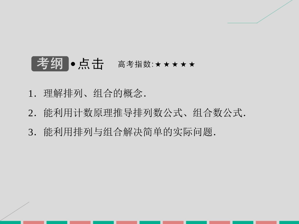 届高考数学大一轮复习 第九章 计数原理、概率、随机变量及其分布 第2课时 排列与组合课件 理 北师大版_第3页