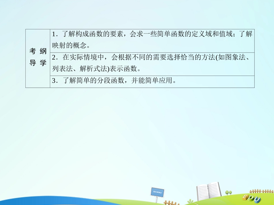 届高三数学一轮总复习 第二章 函数、导数及其应用 2.1 函数及其表示课件_第3页
