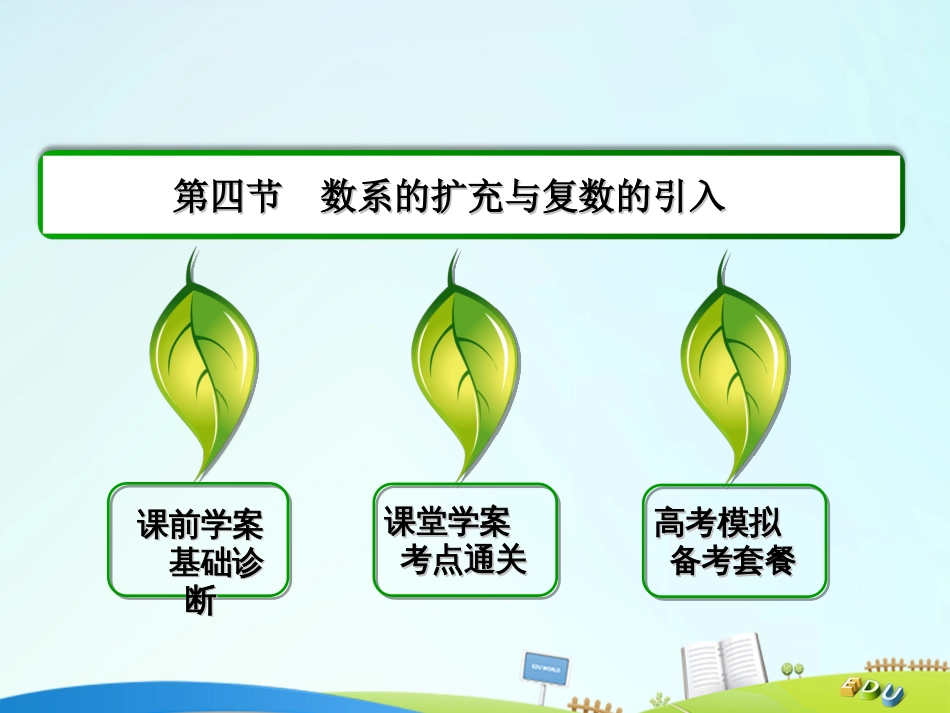 届高三数学一轮总复习 第四章 平面向量、数系的扩充与复数的引入 4.4 数系的扩充与复数的引入课件_第2页