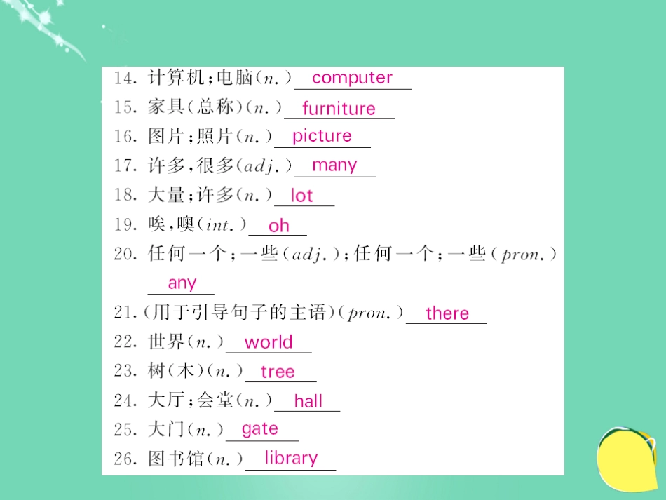 七年级英语上册 Module 3 My school基础梳理课件 （新版）外研版_第3页