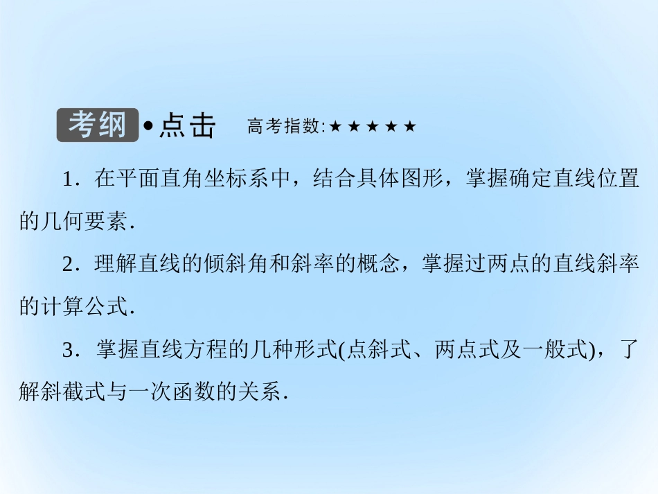 届高考数学大一轮复习 第八章 平面解析几何 第1课时 直线及其方程课件 文 北师大版_第3页