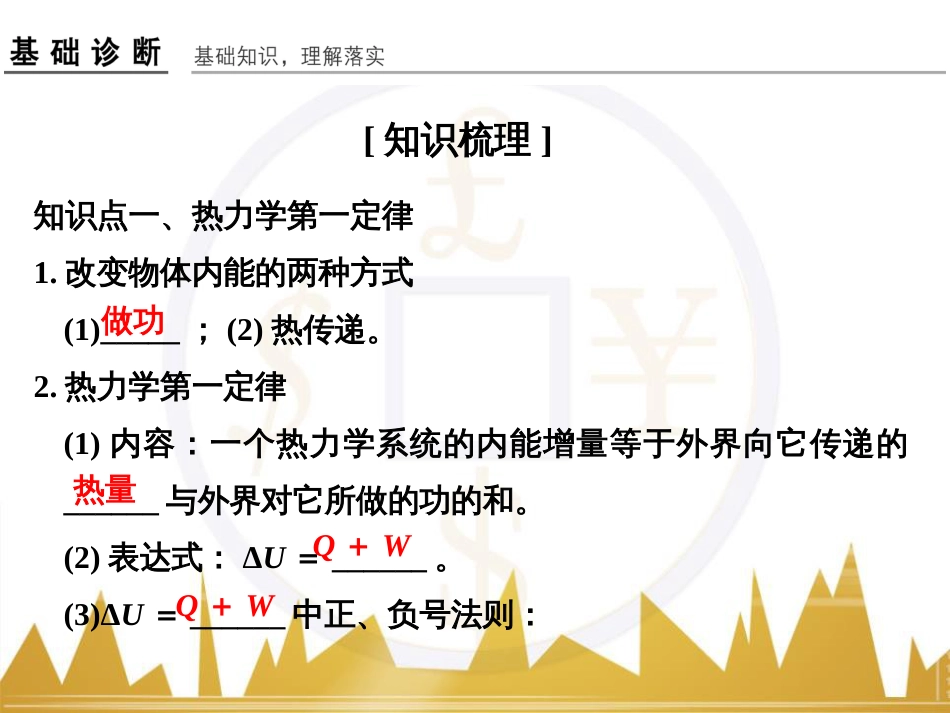 高考物理一轮复习 热学 基础课时3 热力学第一定律与能量守恒定律课件（选修3-3） (1)_第2页