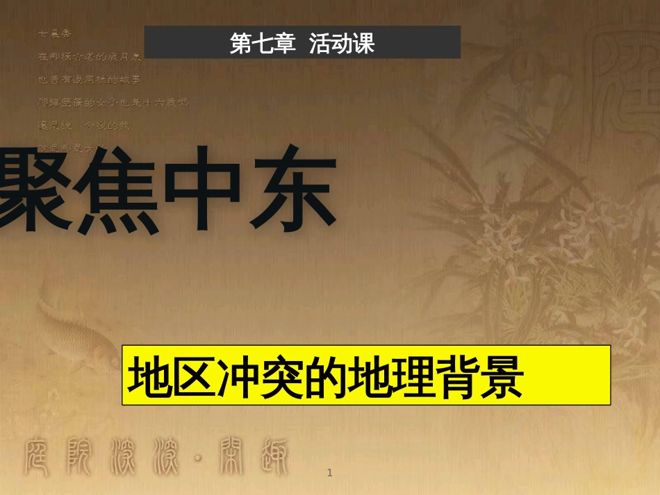 七年级地理下册 第八单元 探究课聚焦中东 地区冲突的地理背景课件 商务星球版_第1页