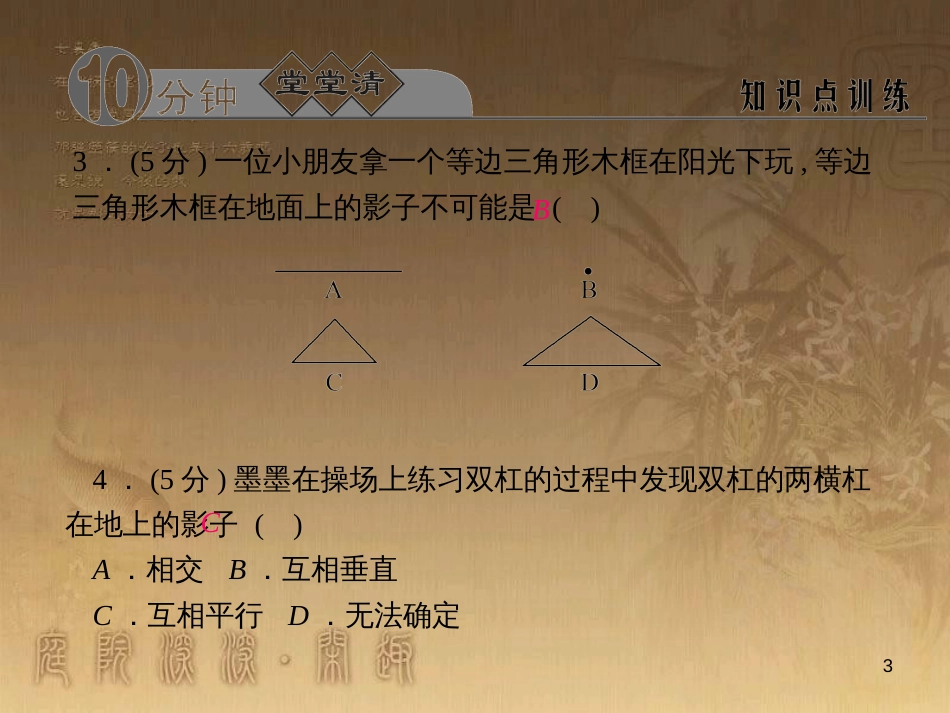 九年级数学下册 3.1.1 平行投影课件 （新版）浙教版_第3页