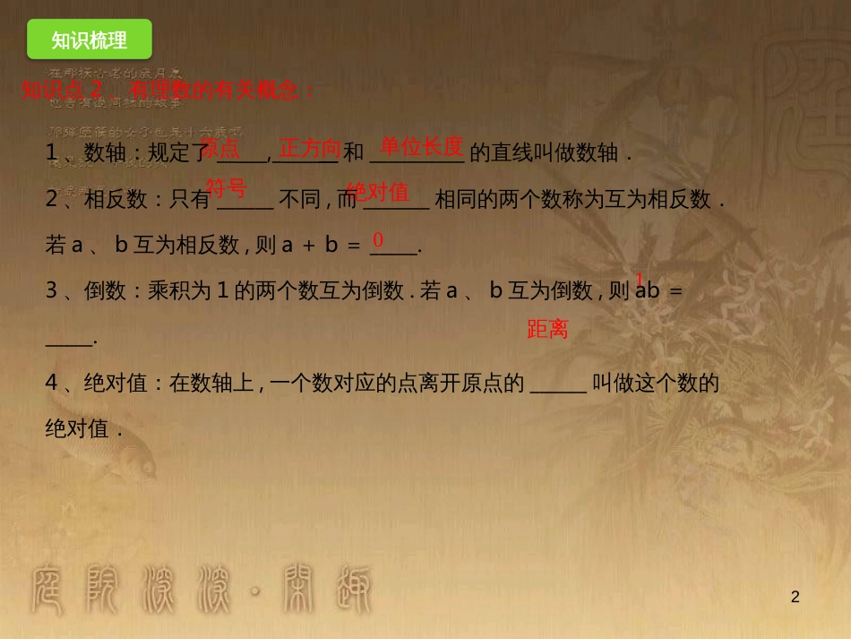 七年级数学上册 第1章 有理数章末复习课件 （新版）北京课改版_第2页