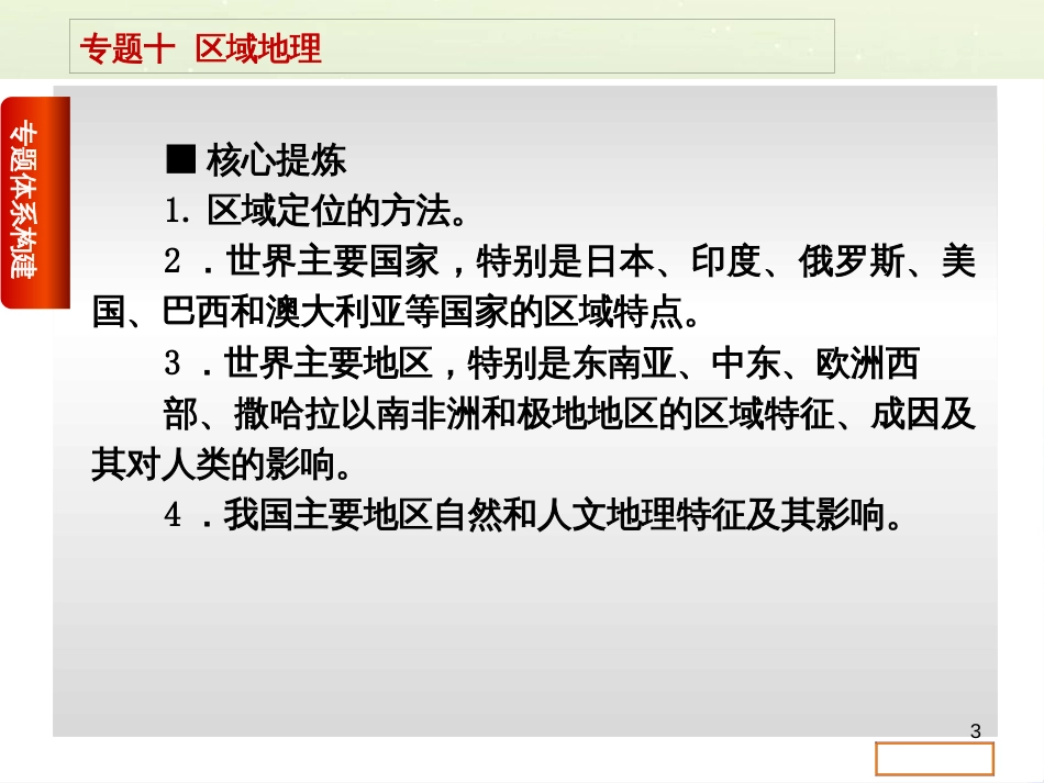 高考复习方案（全国通用）2016高考地理二轮复习 专题十 区域地理课件_第3页