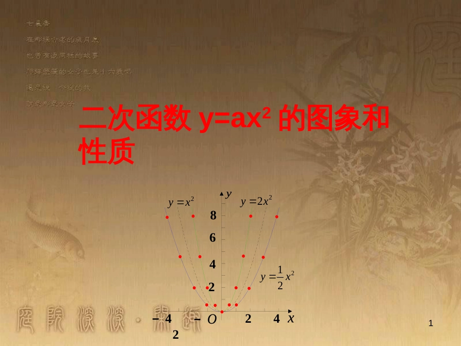 九年级数学下册 26.2.1 二次函数y=ax2的图象及性质课件1 （新版）华东师大版_第1页