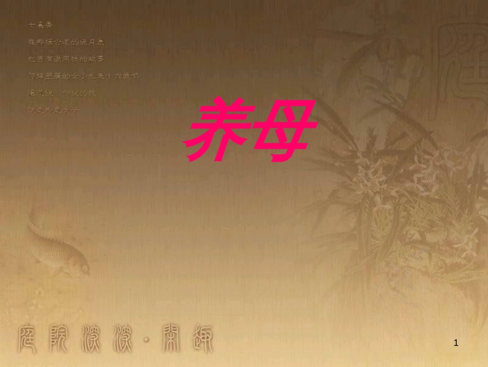 七年级语文上册 第三单元 父母的心 养母《养母》课件 北师大版_第1页