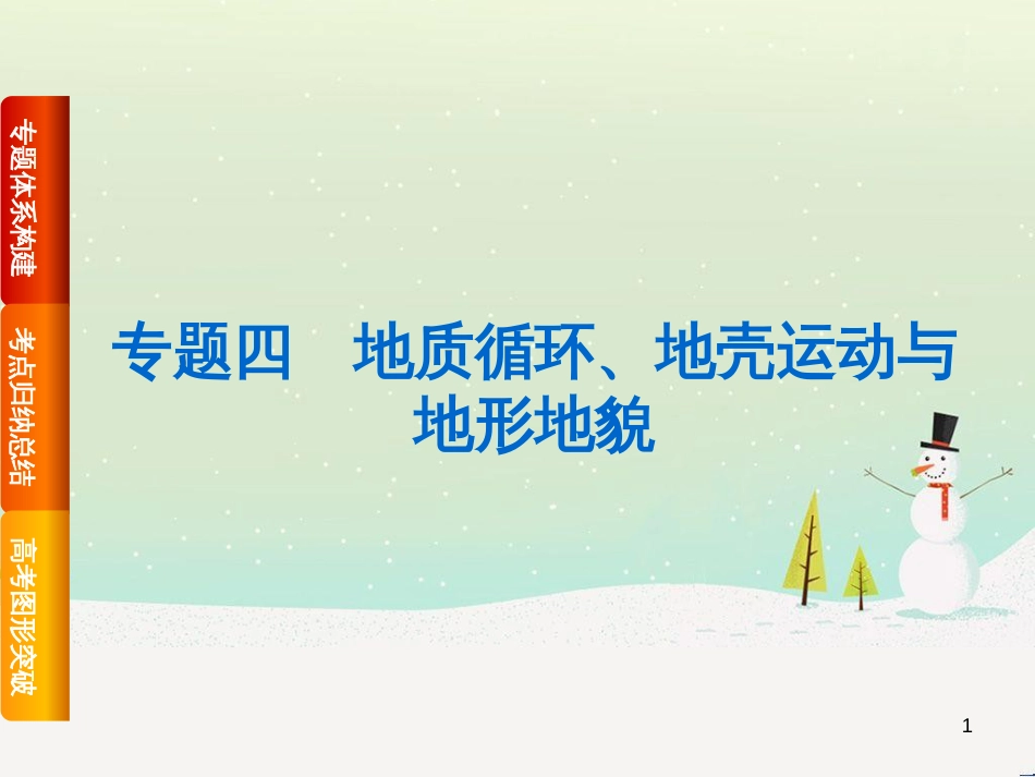 高考复习方案（全国通用）2016高考地理二轮复习 专题四 地质循环、地壳运动与地形地貌课件_第1页