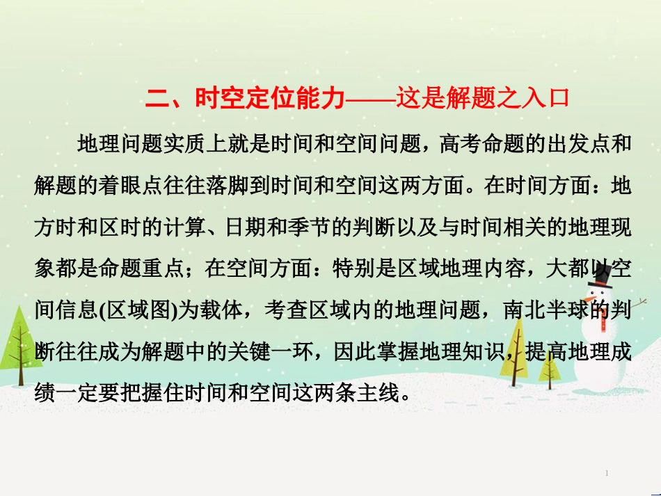 高三地理二轮复习 解题策略篇 强化三大解题能力二 时空定位能力-这是解题之入口课件 (1)_第1页