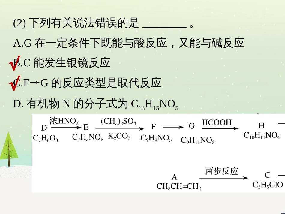 高考化学二轮增分策略 26题专练 有机物的综合应用课件 (51)_第3页