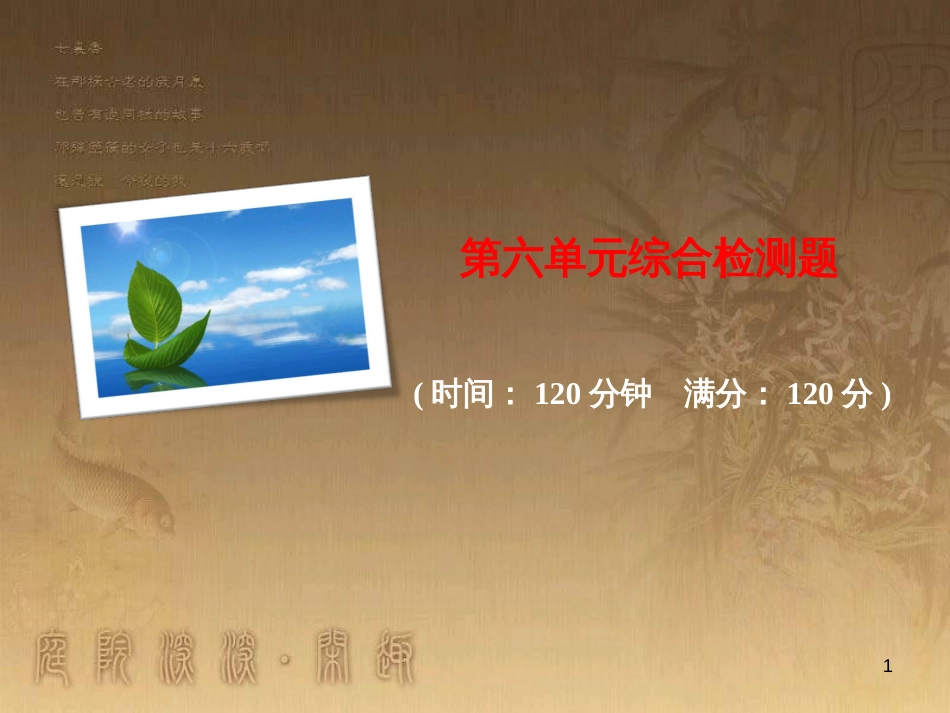 九年级语文下册 第六单元综合检测课件 新人教版_第1页