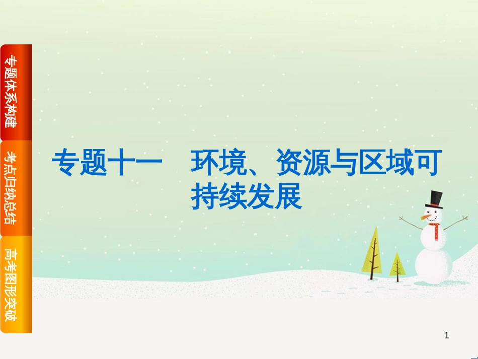 高考复习方案（全国通用）2016高考地理二轮复习 专题十一 环境、资源与区域可持续发展课件_第1页