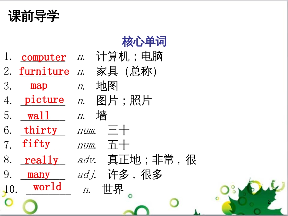 七年级英语上册 周末读写训练 WEEK TWO课件 （新版）人教新目标版 (317)_第2页