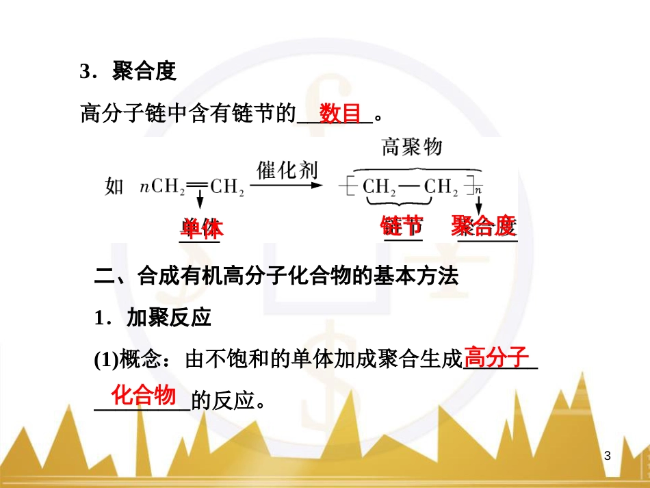 高三化学一轮总复习 有机化学基础（第4课时）高分子化合物与有机合成课件（选修5） (1)_第3页