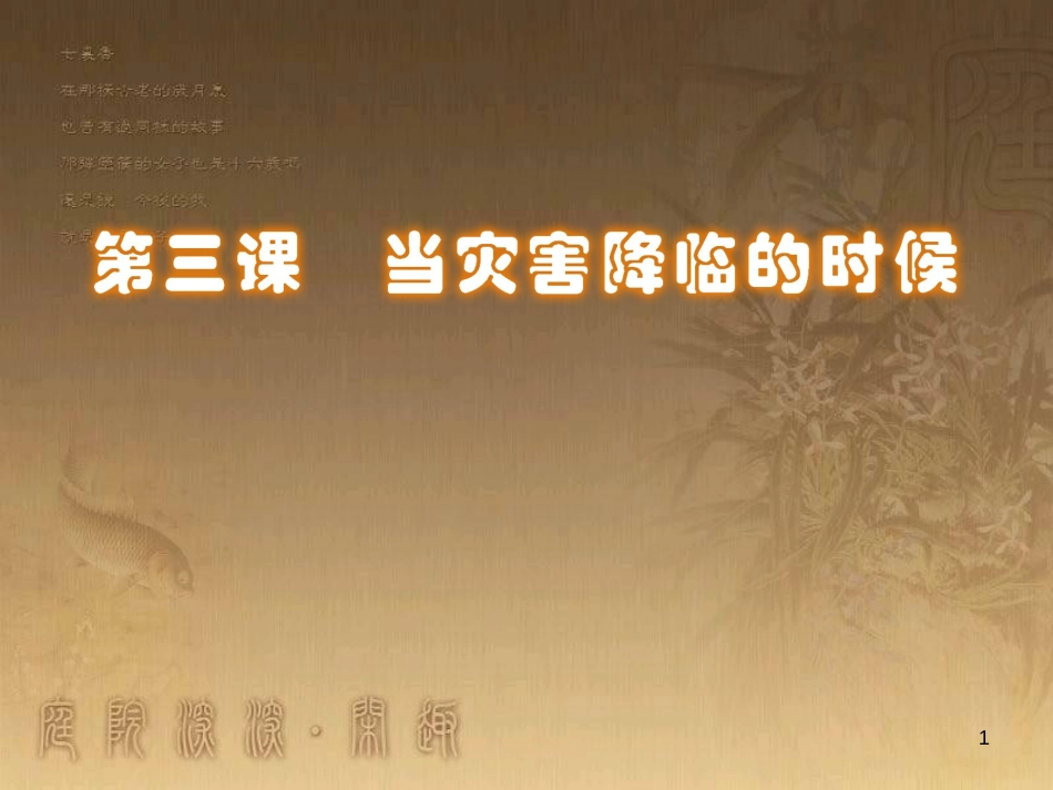 六年级品德与社会下册 第二单元 人类的家园 第3课《当灾害降临的时候》课件2 新人教版_第1页