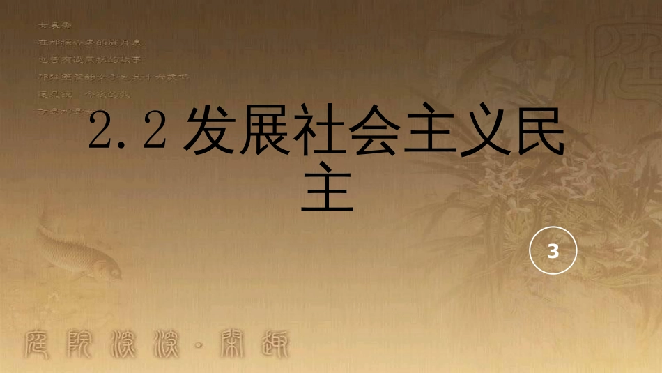 九年级政治全册 第二单元 共同富裕 社会和谐 2.2 发展社会主义民主课件2 （新版）粤教版_第3页