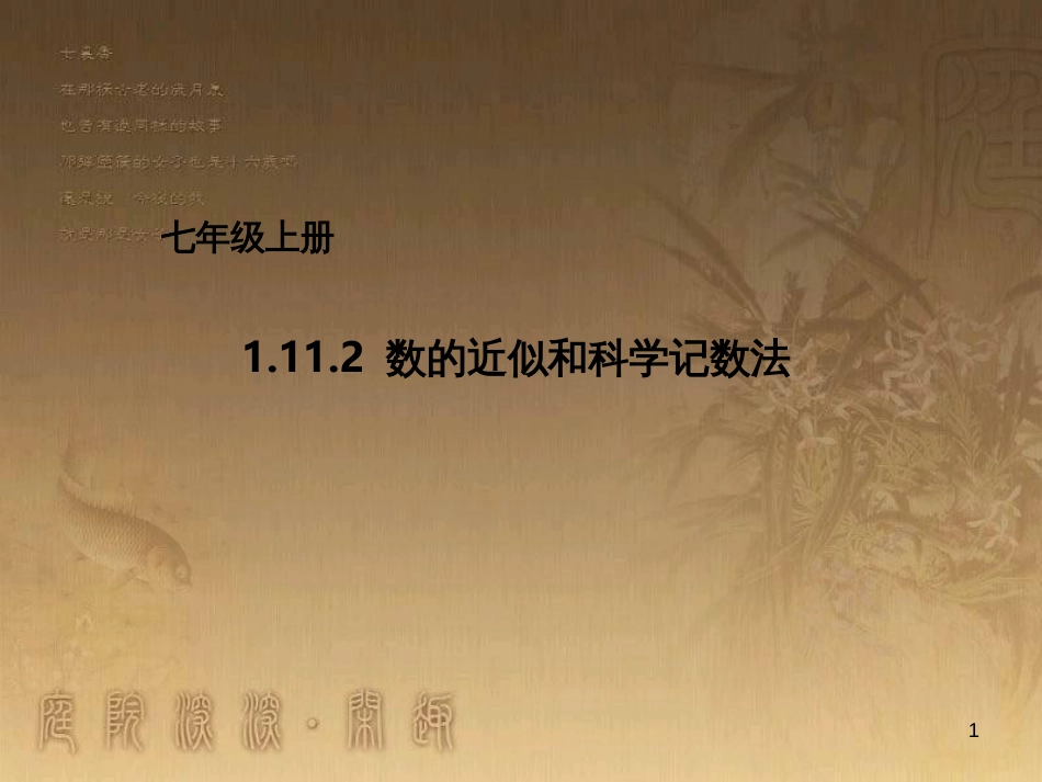 七年级数学上册 1.11.2 数的近似和科学记数法课件 （新版）北京课改版_第1页