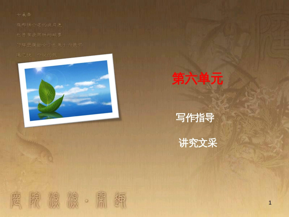 九年级语文下册 第6单元 写作指导 讲究文采课件 新人教版_第1页