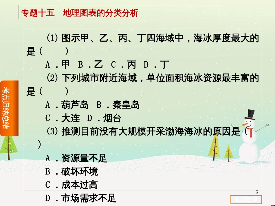 高考复习方案（全国通用）2016高考地理二轮复习 专题十五 地理图表的分类分析课件_第3页