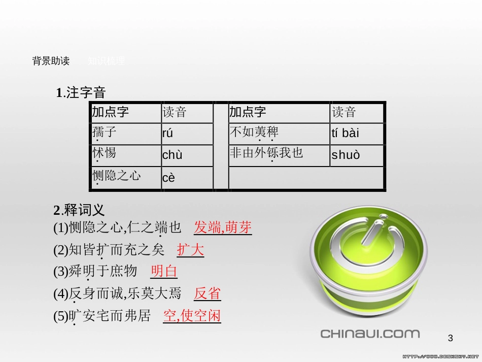 高中语文 第七单元《韩非子》选读 2 子圉见孔子于商太宰课件 新人教版选修《先秦诸子选读》 (8)_第3页