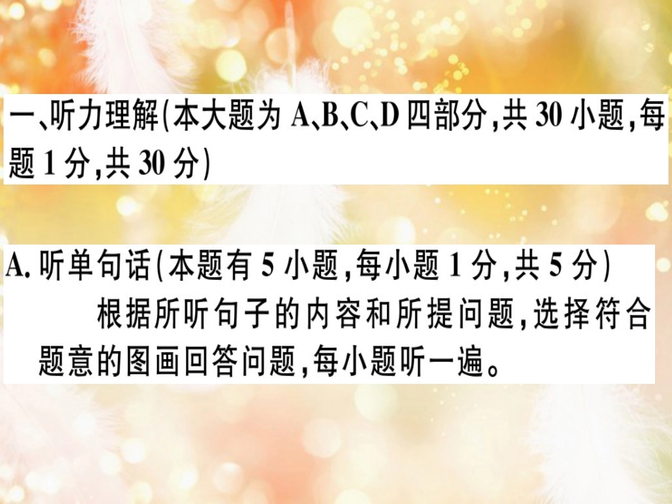 七年级英语上册 Unit 2 This is my sister仿真模拟卷习题课件 （新版）人教新目标版_第2页