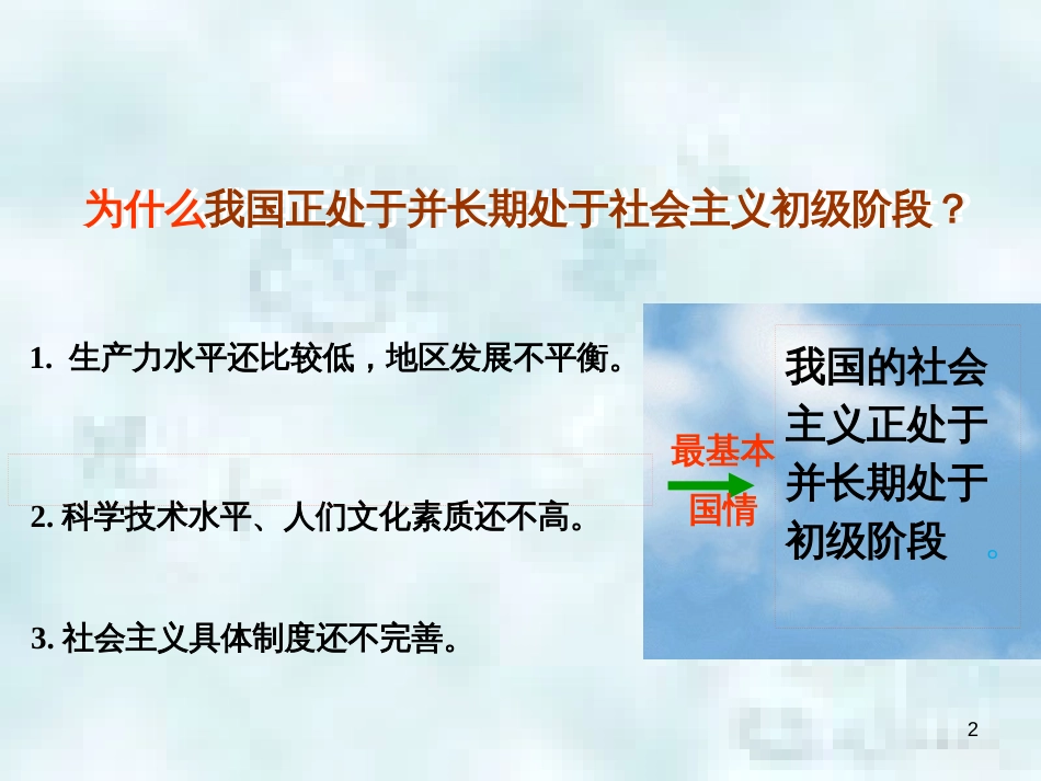 九年级道德与法治上册 第一单元 认识国情 爱我中华 1.1 感知祖国发展的脉动 第二框初级阶段的主要矛盾优质课件 粤教版_第2页