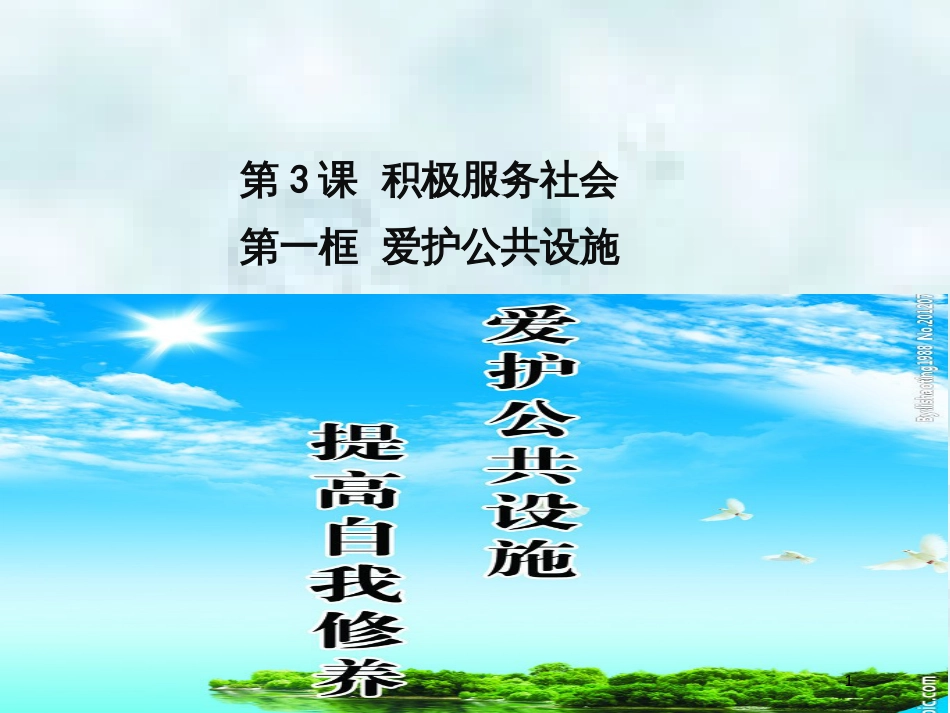 九年级道德与法治上册 第一单元 关注社会发展 第3课 积极服务社会 第1框《爱护公共设施》优质课件 苏教版_第1页
