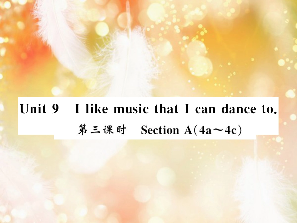 九年级英语全册 Unit 9 I like music that I can dance to（第3课时）习题课件 （新版）人教新目标版_第1页