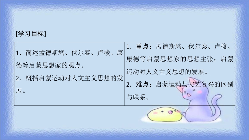 高中历史 第6单元 西方人文精神的起源与发展 第18课 西方启蒙思想家的人文主义思想课件 北师大版必修3_第2页