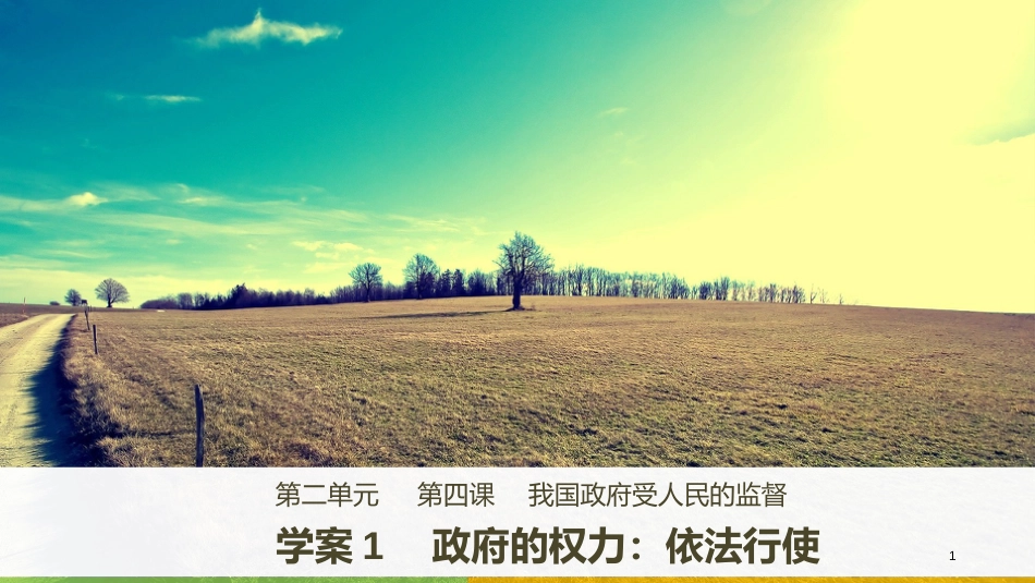 高中政治 第二单元 为人民服务的政府 第四课 我国政府受人民的监督 1 政府的权力：依法行使课件 新人教版必修2_第1页