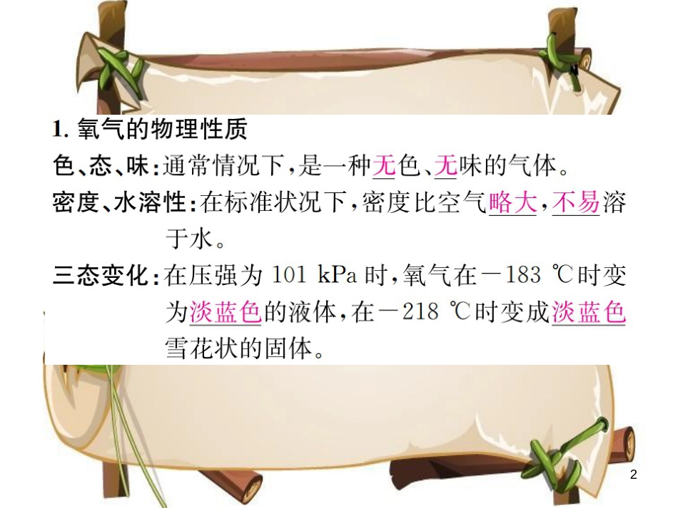 （河南专版）九年级化学上册 第二单元 我们周围的空气 课题2 氧气（增分课练）习题课件 （新版）新人教版_第2页