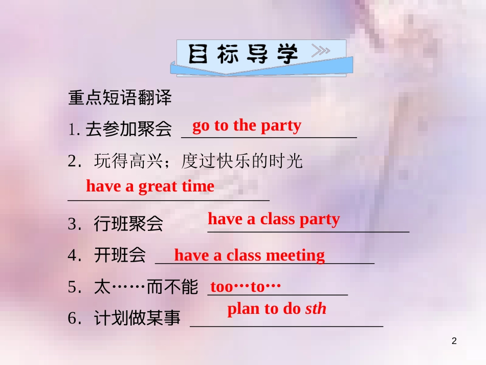 八年级英语上册 Unit 10 If you go to the party，you’ll have a great time（第1课时）Section A（1a-2d）导学课件 （新版）人教新目标版_第2页
