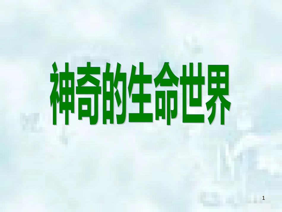 九年级道德与法治上册 第三单元 倾听自然的声音 第七课 生命之间 第1框 神奇的生命世界优质课件 人民版_第1页