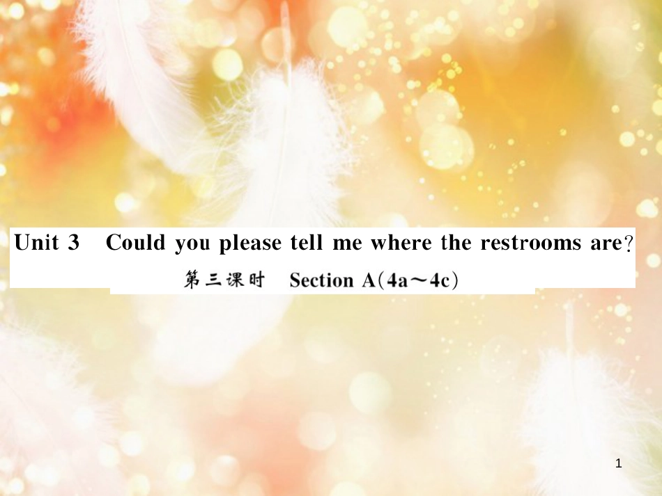 九年级英语全册 Unit 3 Could you please tell me where the restrooms are（第3课时）习题课件 （新版）人教新目标版_第1页