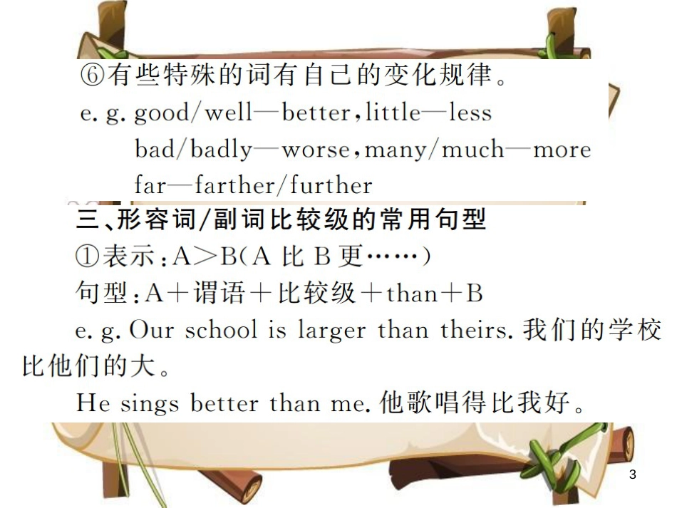 （河南专用）八年级英语上册 Unit 3 I’m more outgoing than my sister语法小专题习题课件 （新版）人教新目标版_第3页