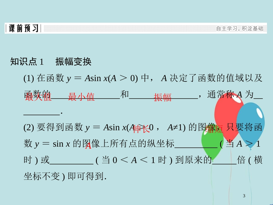 高中数学 第一章 三角函数 1.8 函数y＝Asin（ωx＋φ）的图像与性质（一）课件 北师大版必修4_第3页